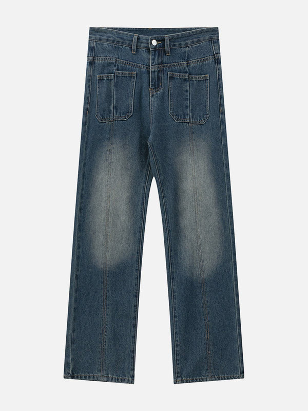 Helmiss - Vertical Pocket Jeans- Streetwear Fashion - helmiss.com