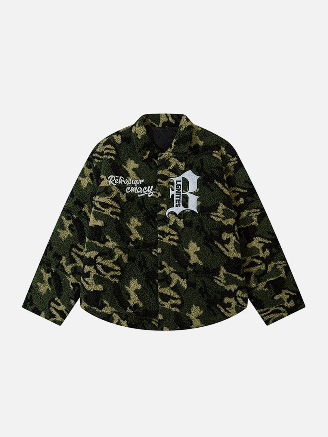 Helmiss - Vintage Camo Sherpa Coat- Streetwear Fashion - helmiss.com