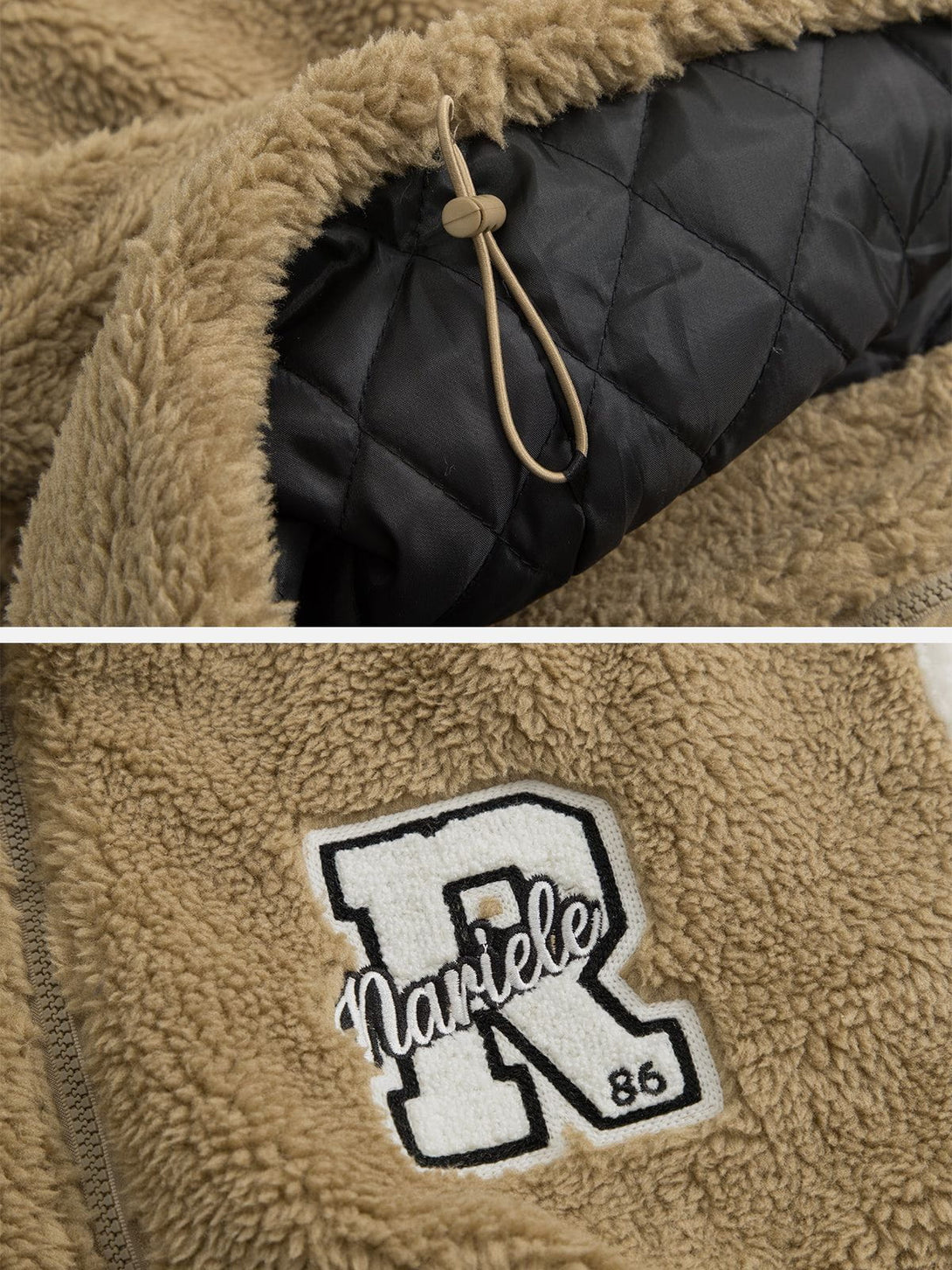 Helmiss - Vintage Contrast Sherpa Coat- Streetwear Fashion - helmiss.com