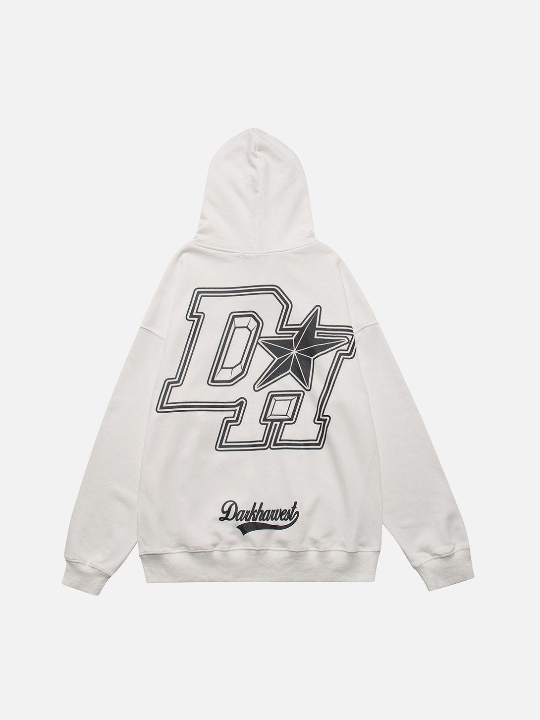 Helmiss - Vintage "DH" Print Hoodie- Streetwear Fashion - helmiss.com