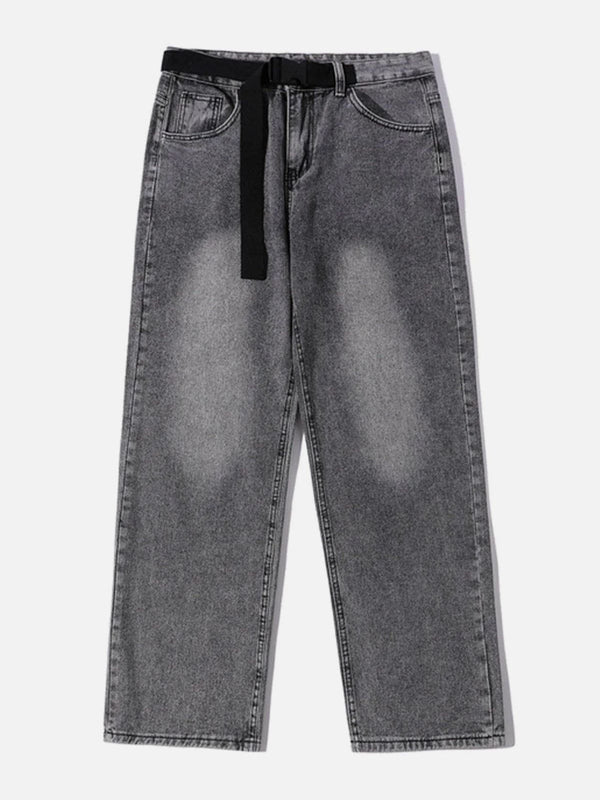 Helmiss - Vintage Distressed Right Angle Jeans- Streetwear Fashion - helmiss.com