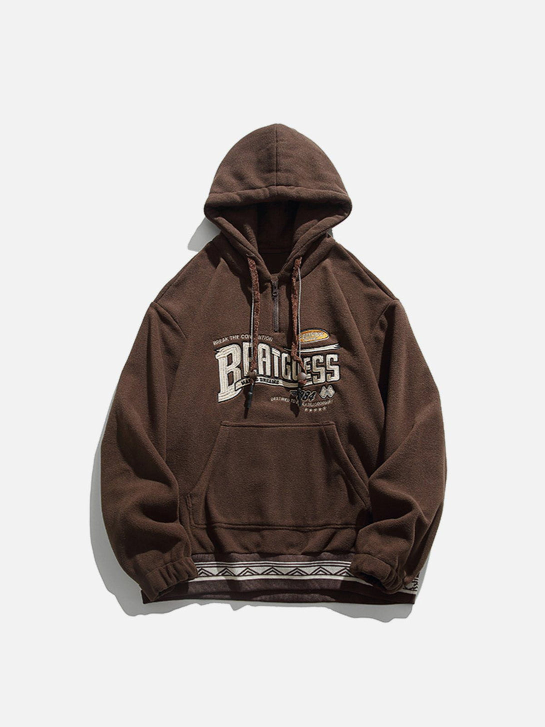 Helmiss - Vintage Embroidery Fake Two Hoodie- Streetwear Fashion - helmiss.com