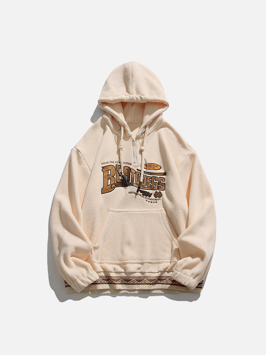 Helmiss - Vintage Embroidery Fake Two Hoodie- Streetwear Fashion - helmiss.com