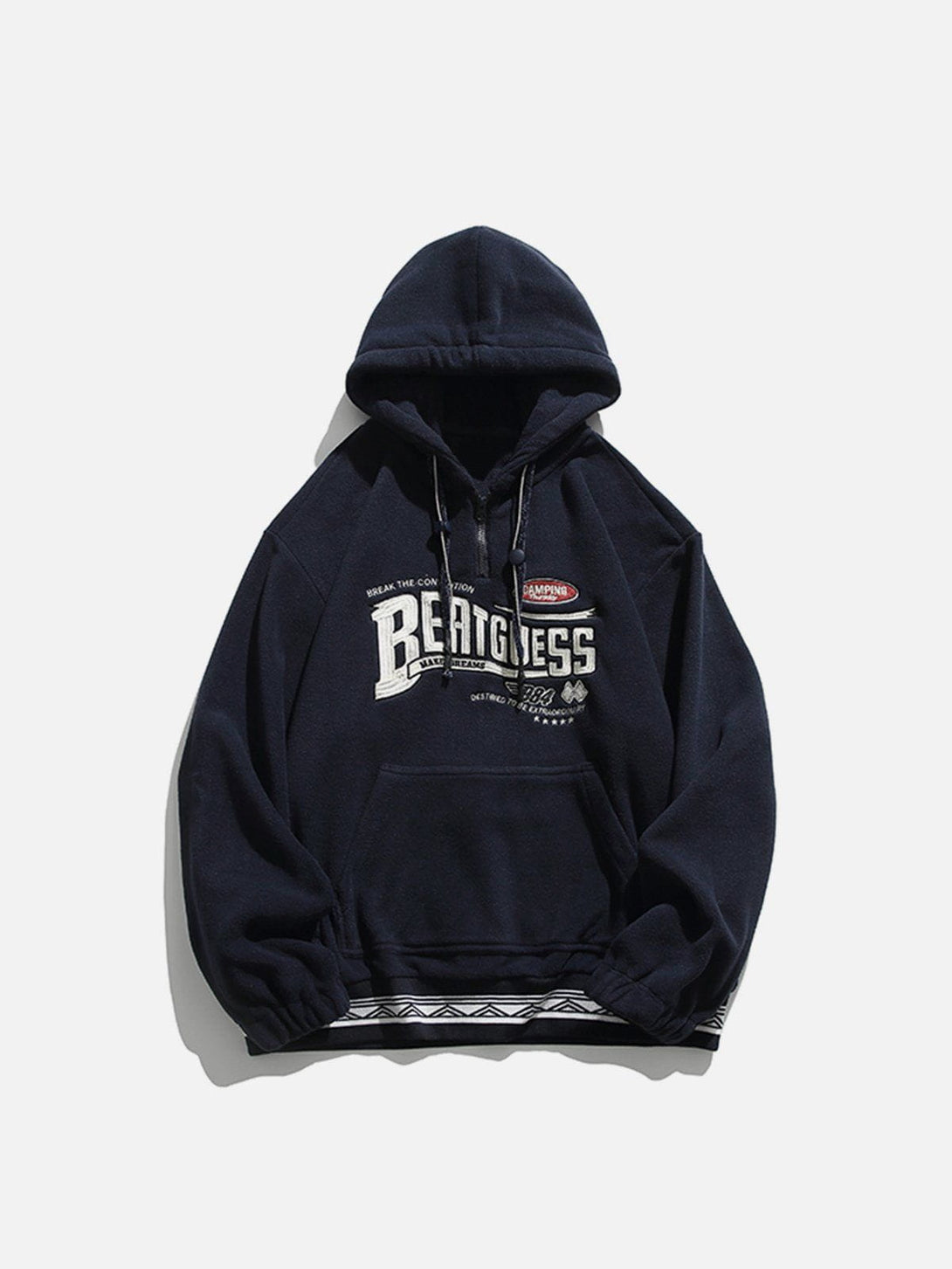 Helmiss - Vintage Embroidery Fake Two Hoodie- Streetwear Fashion - helmiss.com