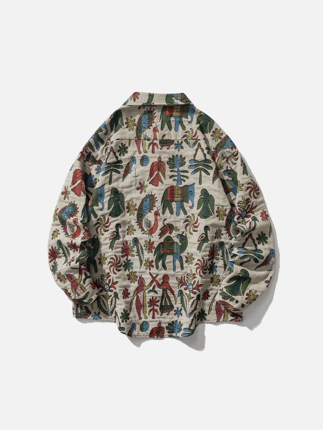 Helmiss - Vintage Floral Print Shacket- Streetwear Fashion - helmiss.com