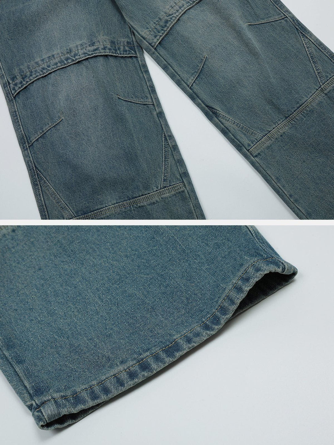 Helmiss - Vintage Folded Jeans- Streetwear Fashion - helmiss.com