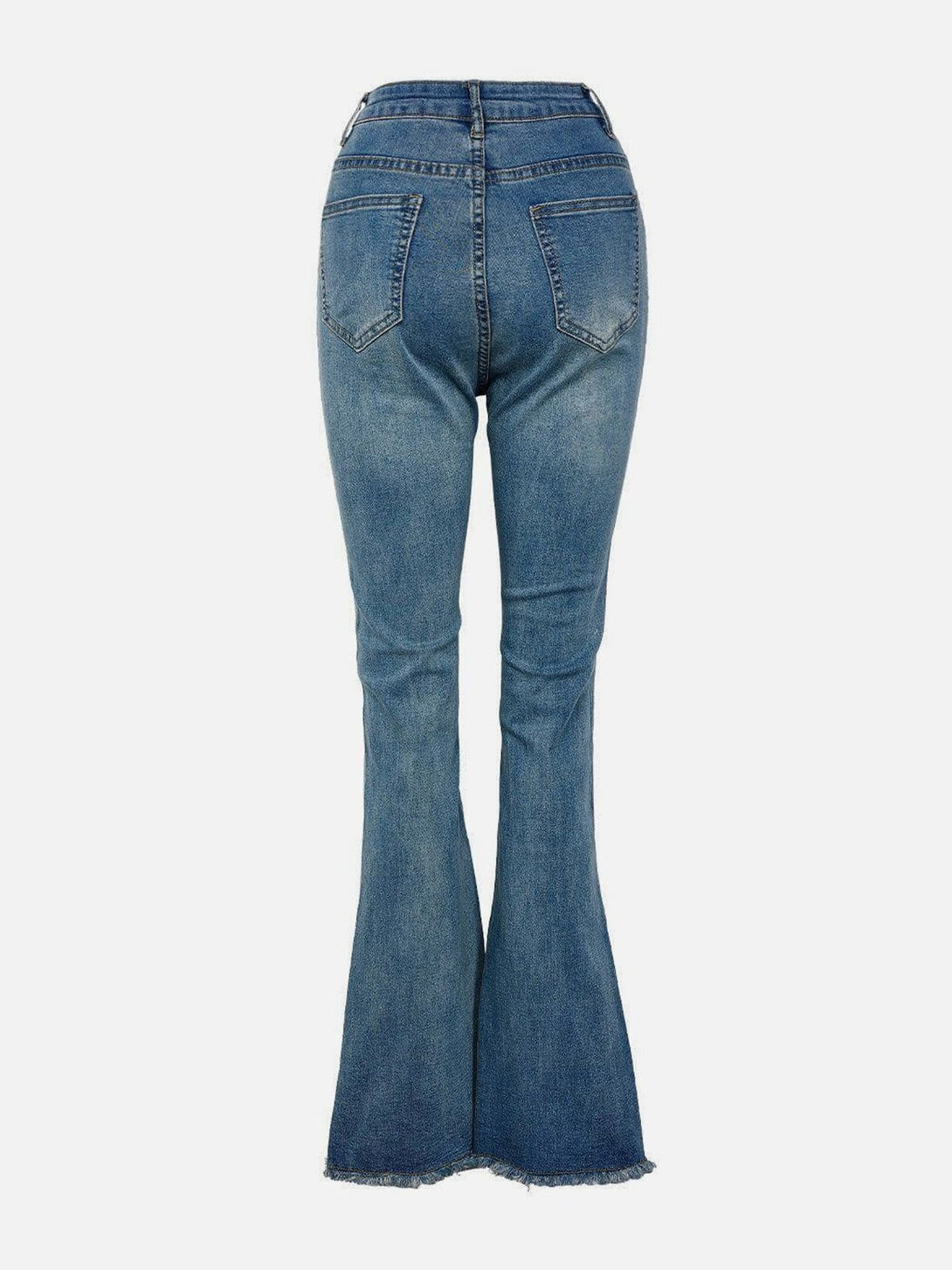 Helmiss - Vintage Frayed Flared Jeans- Streetwear Fashion - helmiss.com