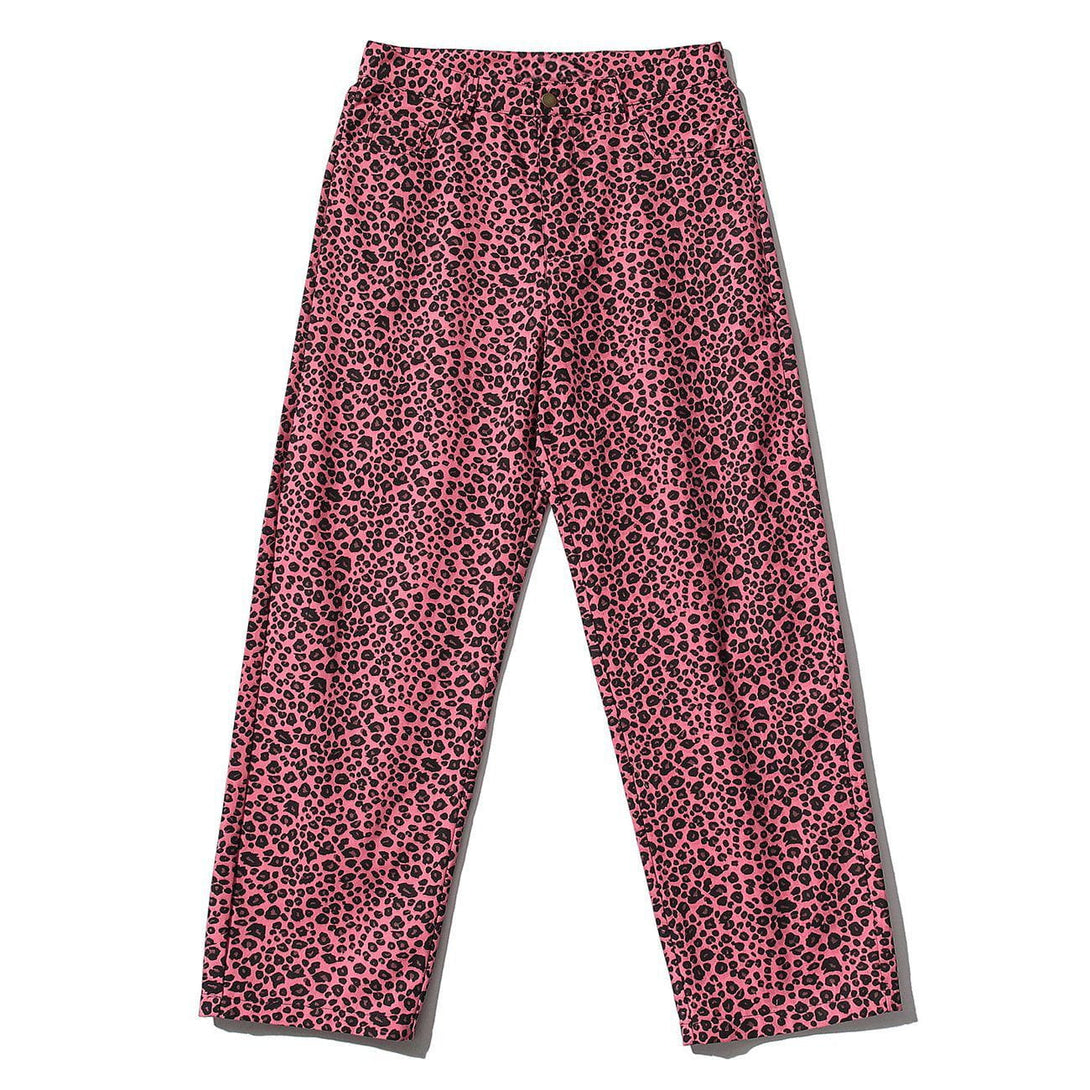 Helmiss - Vintage Full Print Leopard Print Long Pants- Streetwear Fashion - helmiss.com