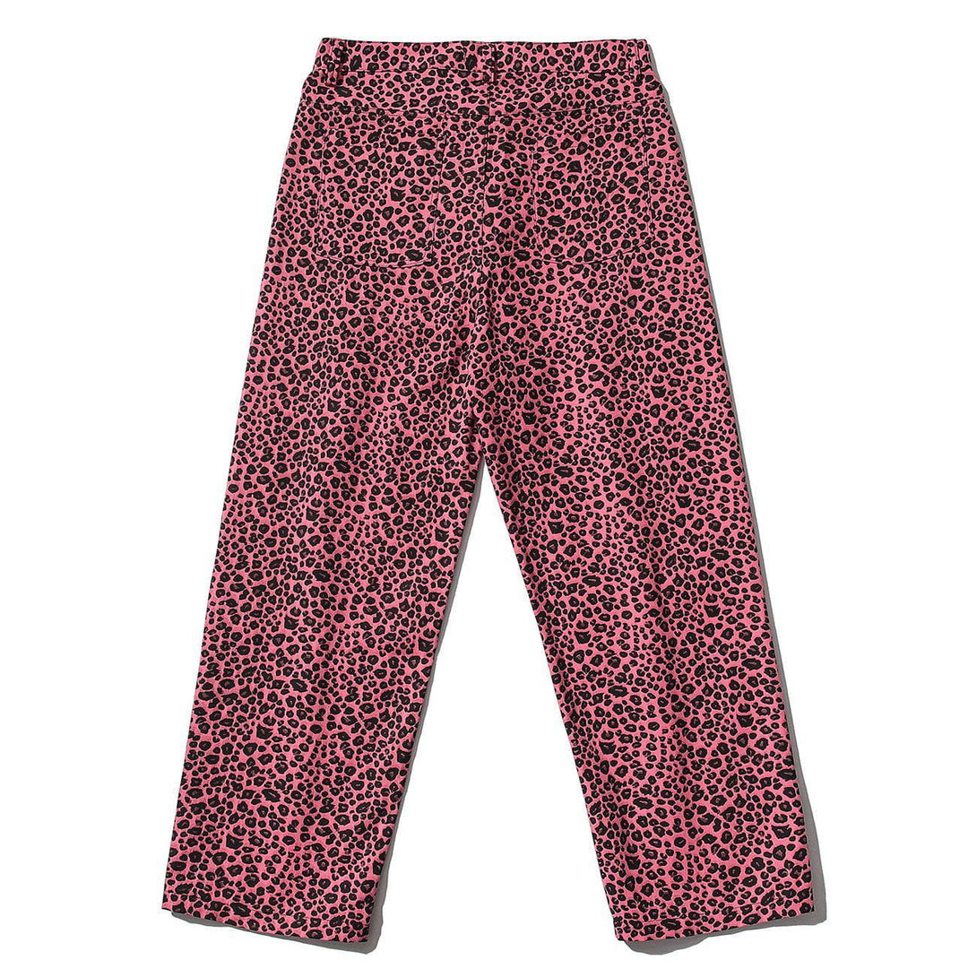 Helmiss - Vintage Full Print Leopard Print Long Pants- Streetwear Fashion - helmiss.com