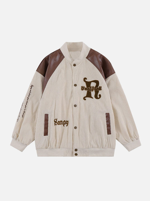 Helmiss - Vintage Gothic Letters Varsity Jacket- Streetwear Fashion - helmiss.com