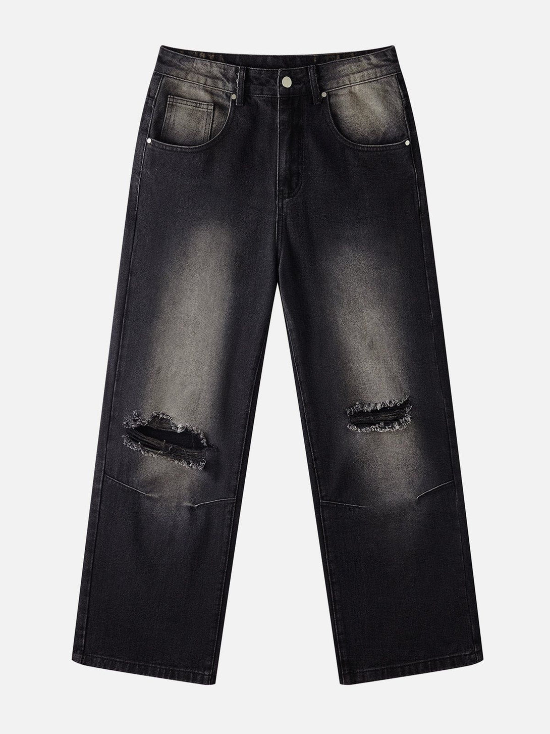 Helmiss - Vintage Hole Washed Jeans- Streetwear Fashion - helmiss.com