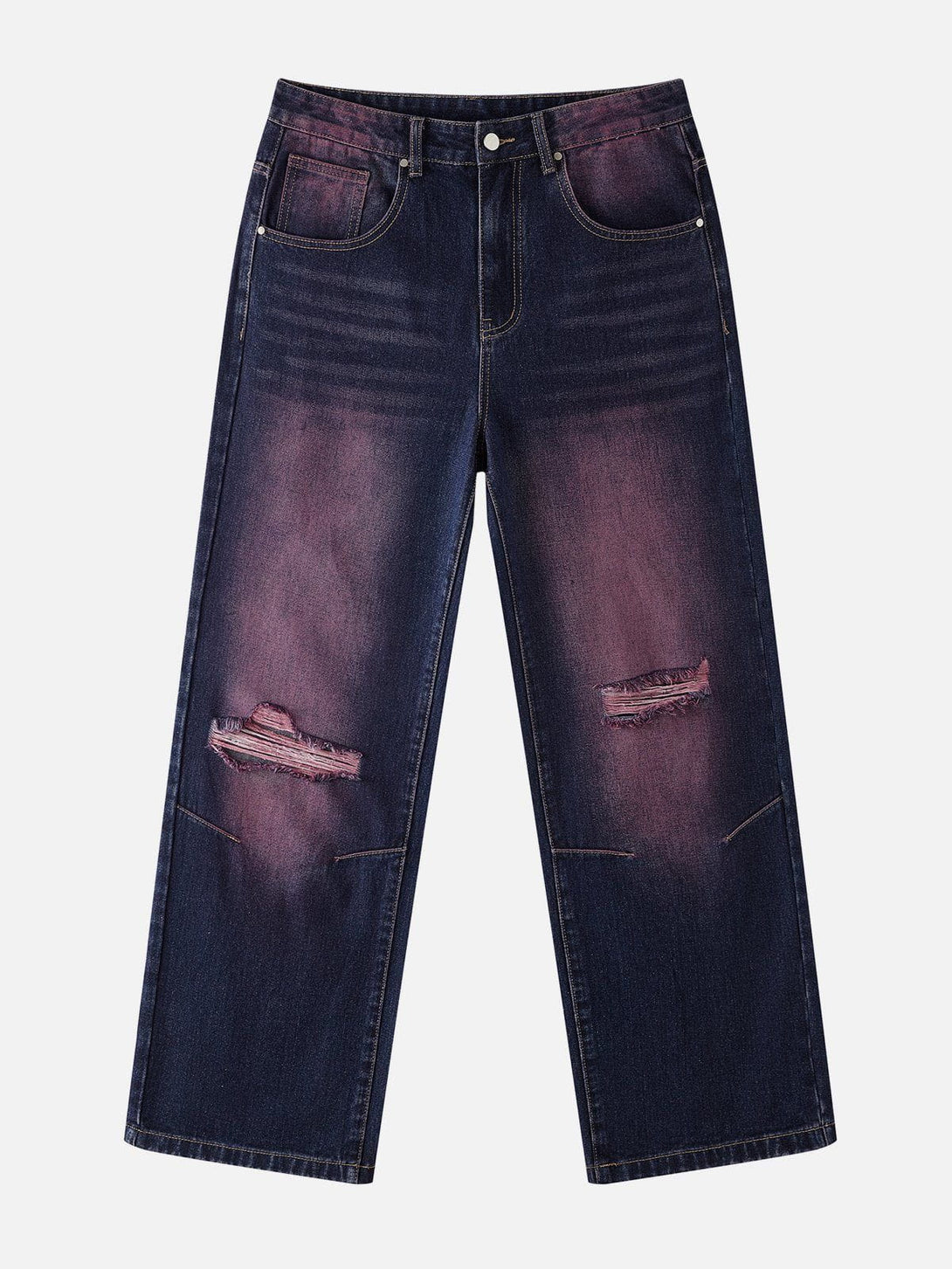 Helmiss - Vintage Hole Washed Jeans- Streetwear Fashion - helmiss.com