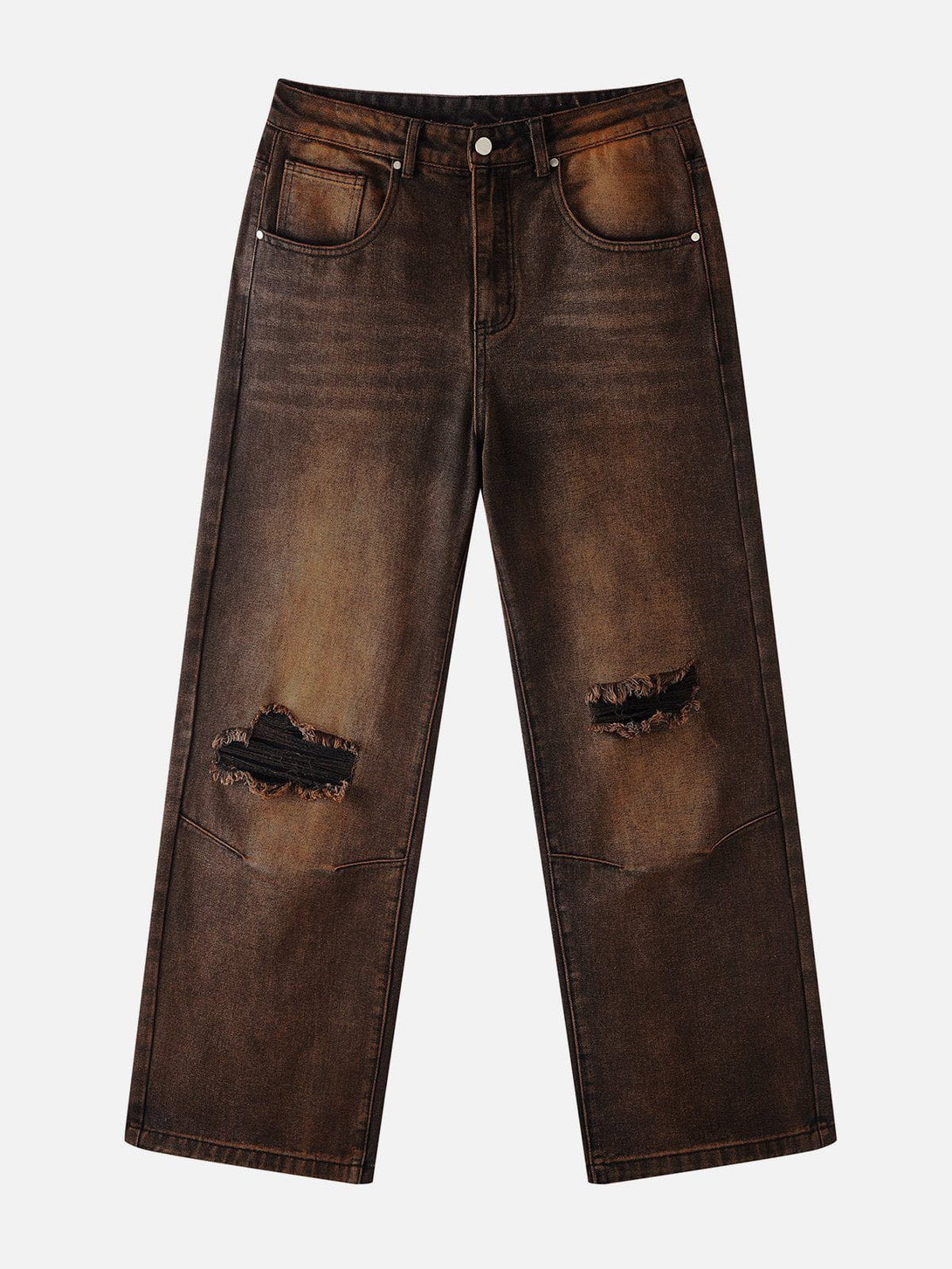 Helmiss - Vintage Hole Washed Jeans- Streetwear Fashion - helmiss.com