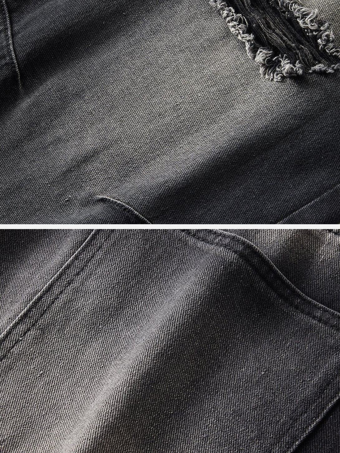 Helmiss - Vintage Hole Washed Jeans- Streetwear Fashion - helmiss.com