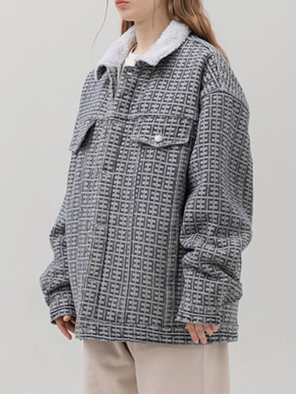 Helmiss - Vintage Jacquard Winter Coat- Streetwear Fashion - helmiss.com