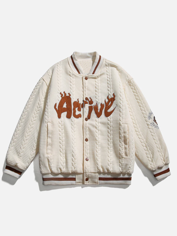 Helmiss - Vintage Letter Varsity Jacket- Streetwear Fashion - helmiss.com