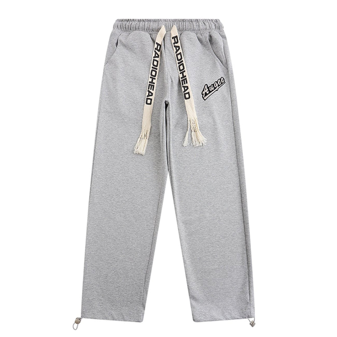 Helmiss - Vintage Letters Embroidery Sweatpants- Streetwear Fashion - helmiss.com