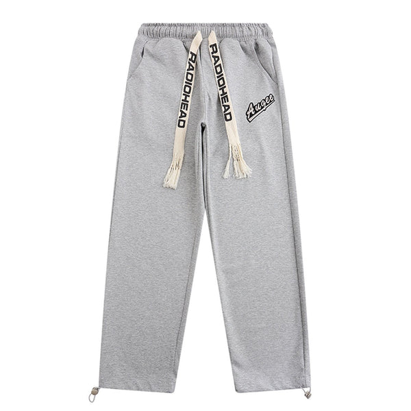 Helmiss - Vintage Letters Embroidery Sweatpants- Streetwear Fashion - helmiss.com