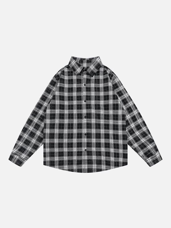 Helmiss - Vintage PLAID Shacket- Streetwear Fashion - helmiss.com