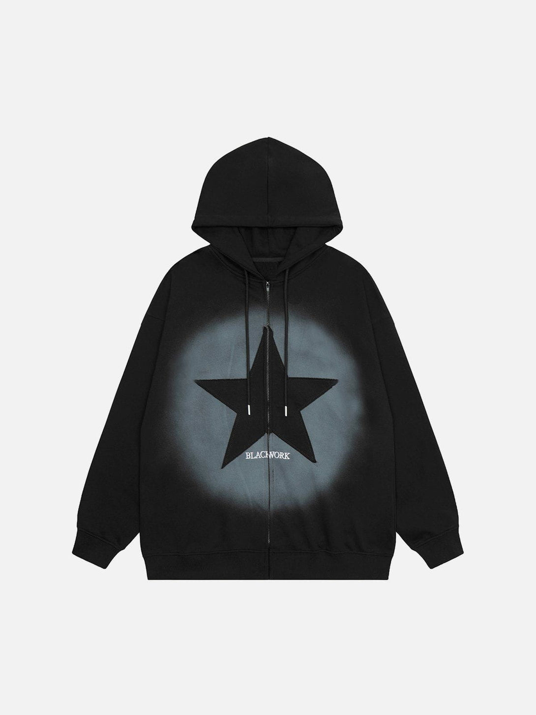 Helmiss - Vintage Pentagram Zip Up Hoodie- Streetwear Fashion - helmiss.com