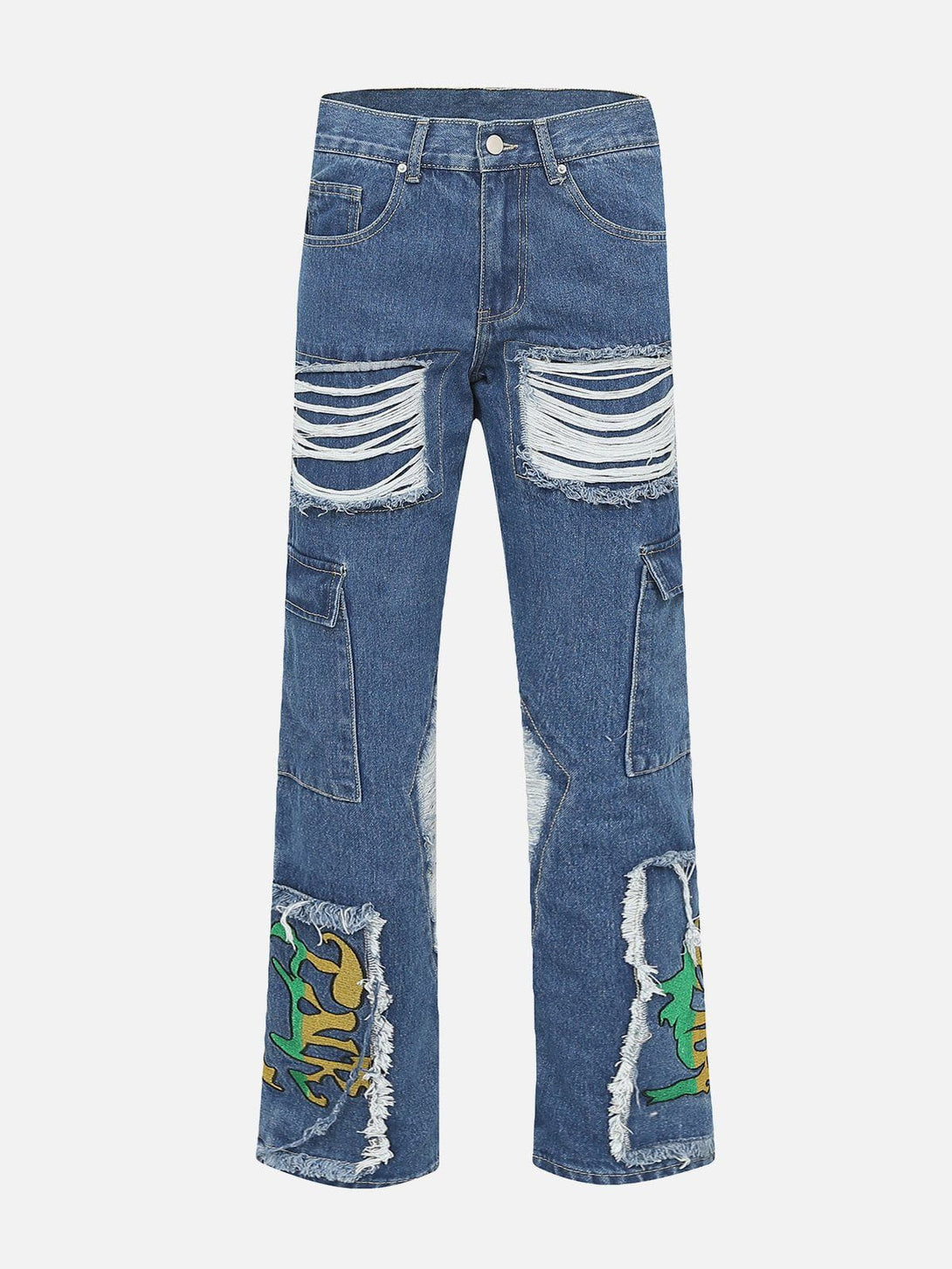 Helmiss - Vintage Raw Ripped Jeans- Streetwear Fashion - helmiss.com