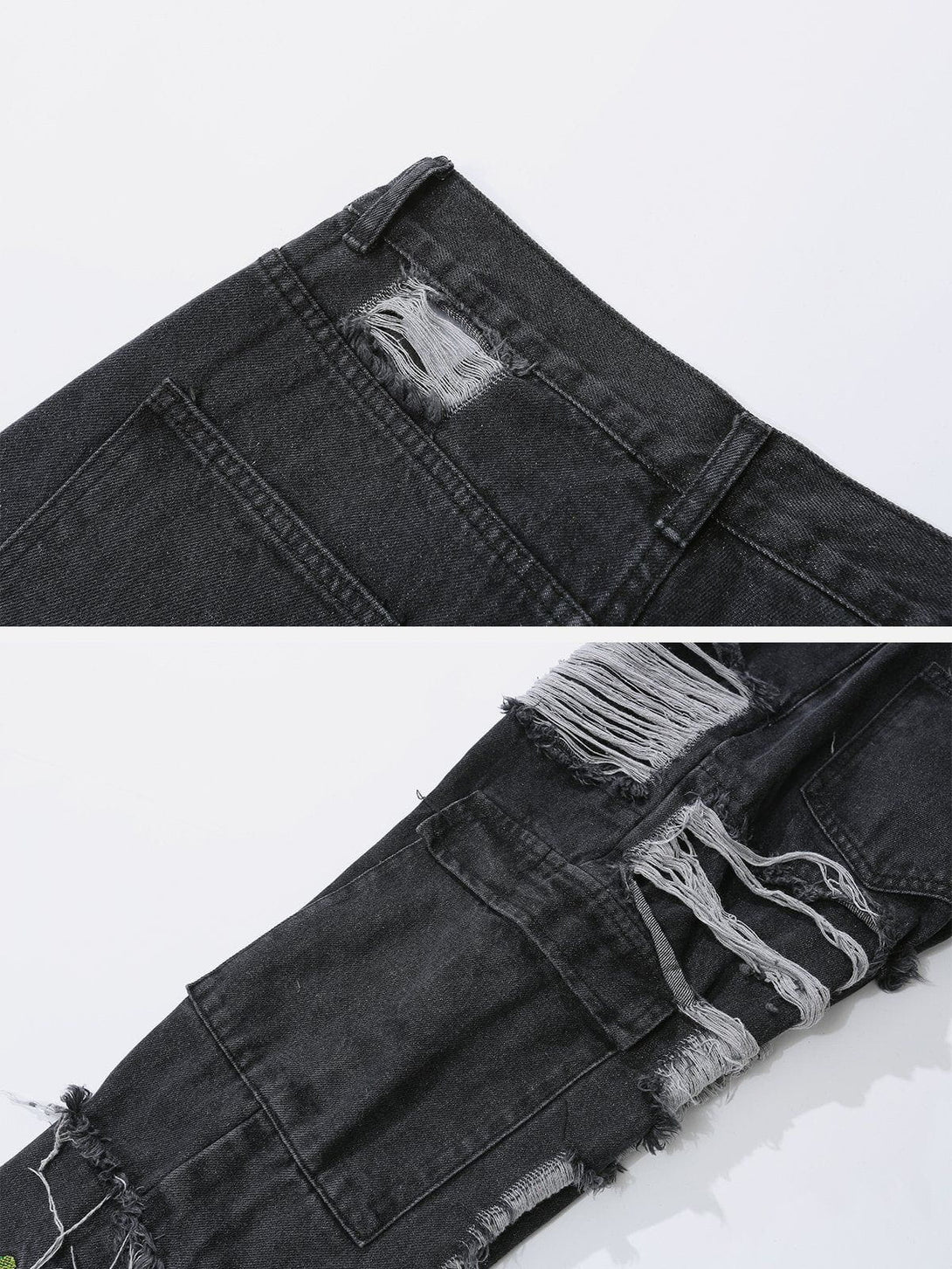 Helmiss - Vintage Raw Ripped Jeans- Streetwear Fashion - helmiss.com