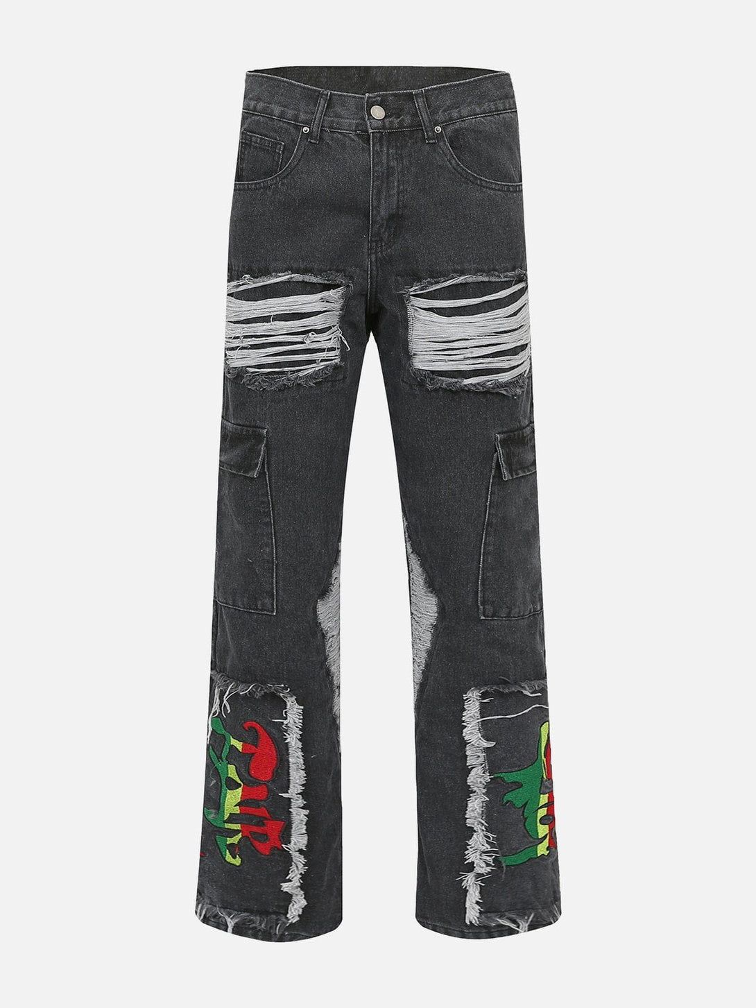 Helmiss - Vintage Raw Ripped Jeans- Streetwear Fashion - helmiss.com