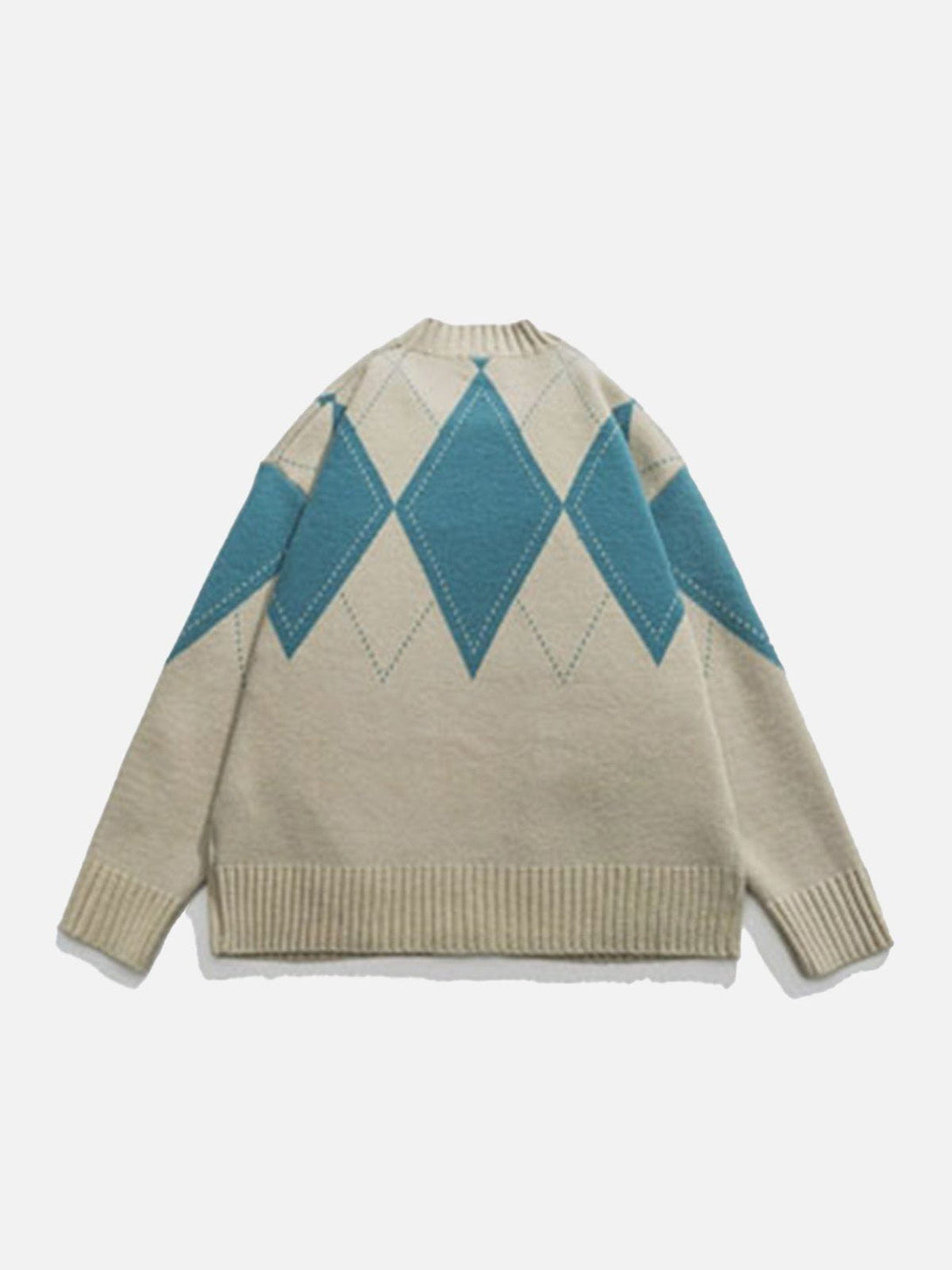 Helmiss - Vintage Rhombus Cardigan- Streetwear Fashion - helmiss.com