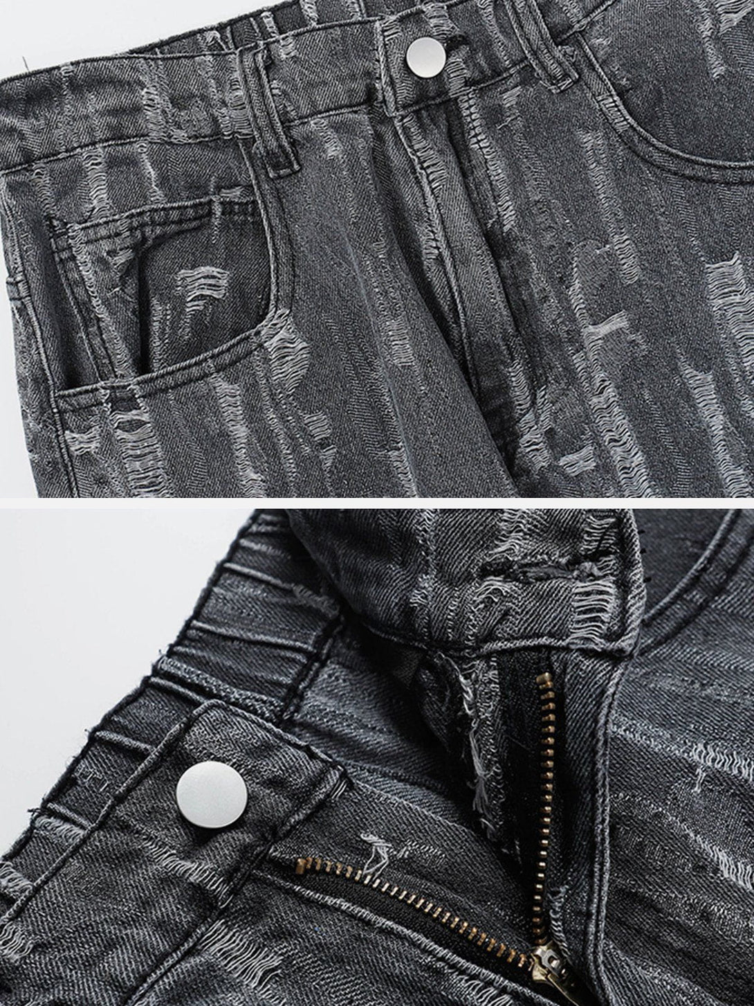 Helmiss - Vintage Scratched Jeans- Streetwear Fashion - helmiss.com