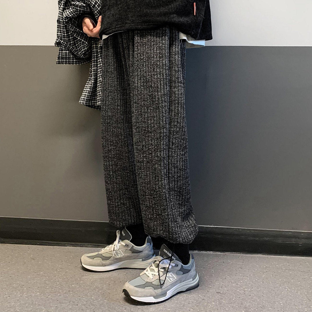 Helmiss - Vintage Simple Knit Sweatpants- Streetwear Fashion - helmiss.com