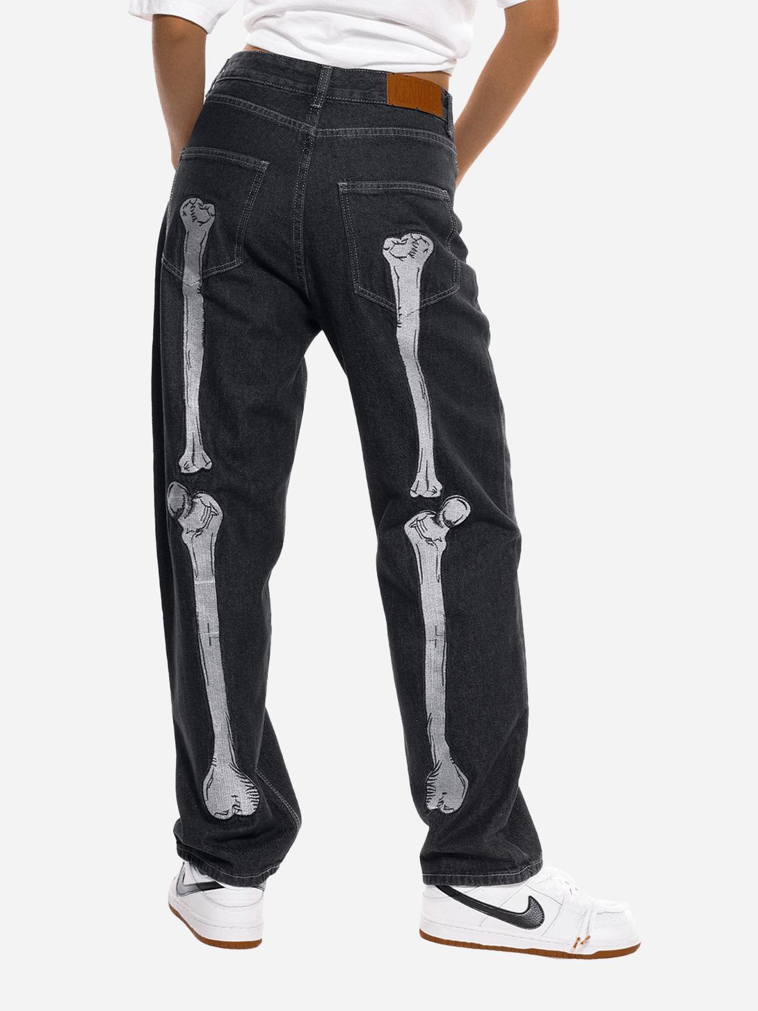 Helmiss - Vintage Skull Bone Embroidery Jeans- Streetwear Fashion - helmiss.com