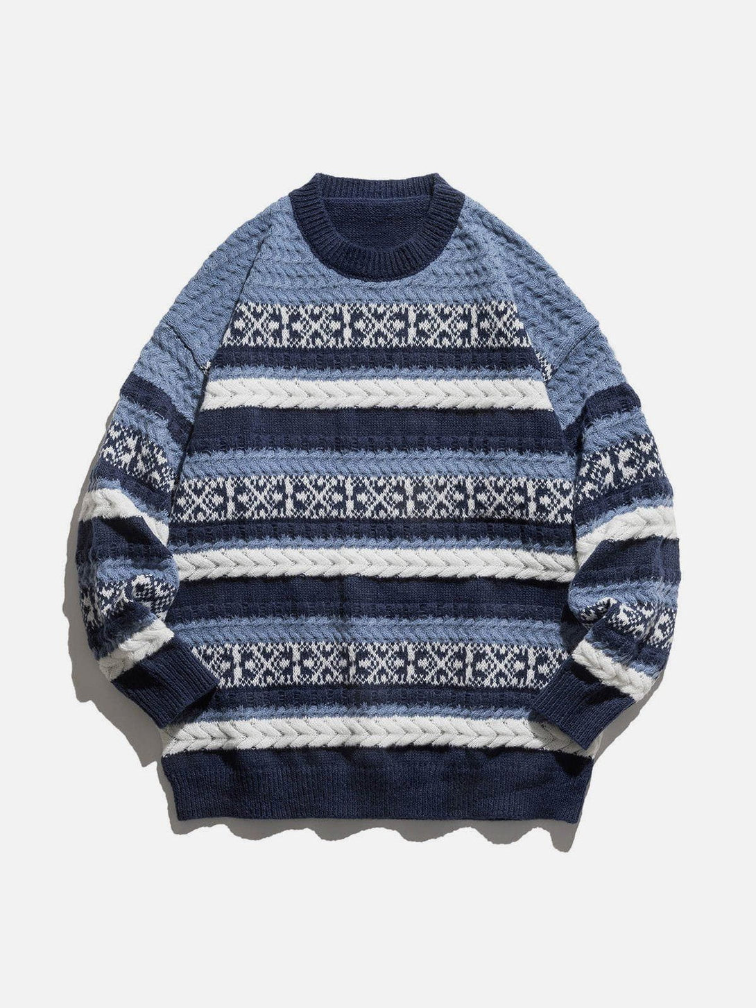 Helmiss - Vintage Stripe Weave Sweater- Streetwear Fashion - helmiss.com