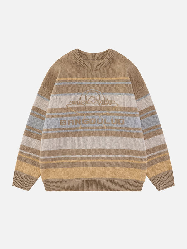 Helmiss - Vintage Stripes Sweater- Streetwear Fashion - helmiss.com