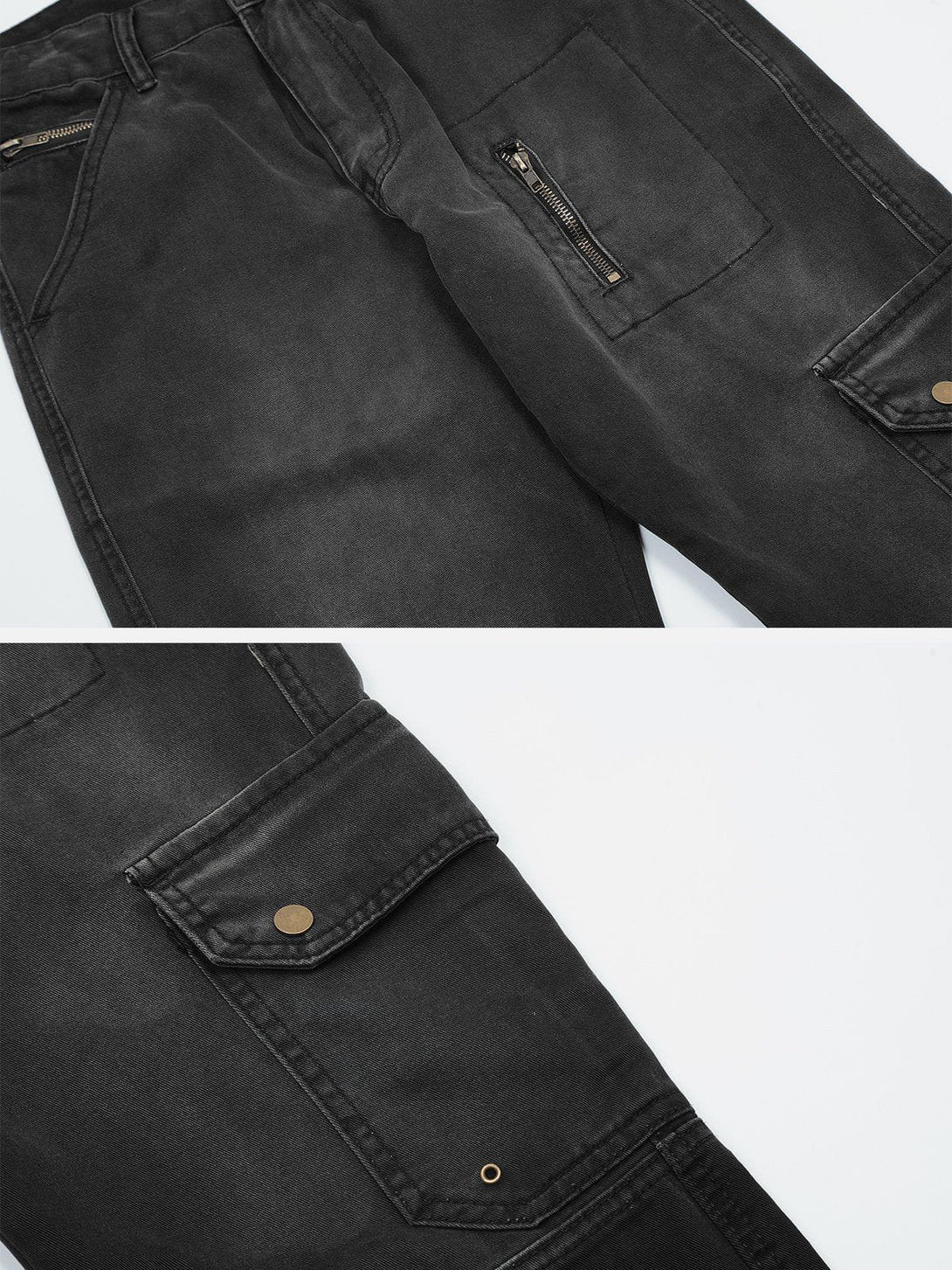 Helmiss - Vintage Wash Gradient Jeans- Streetwear Fashion - helmiss.com