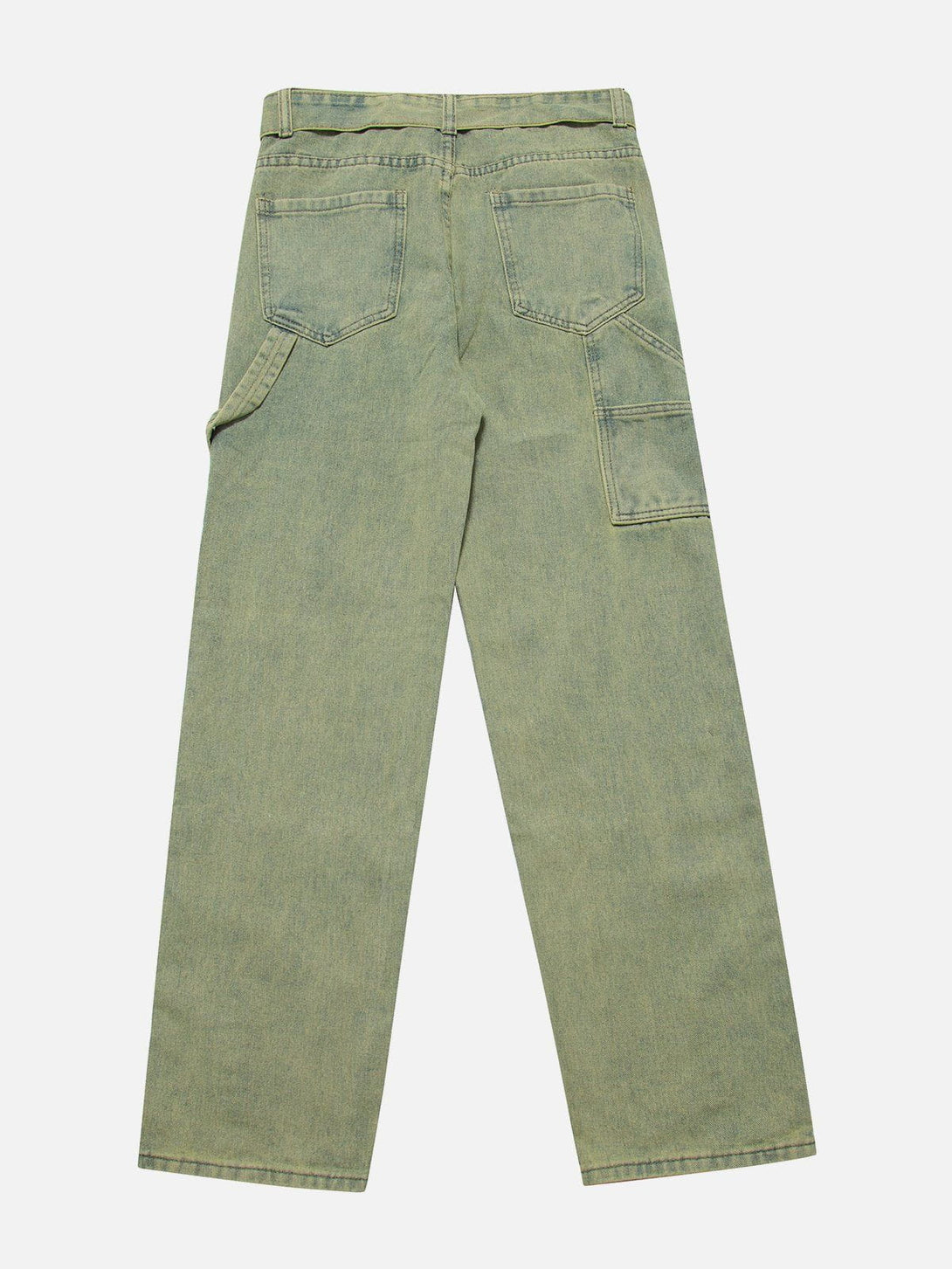 Helmiss - Vintage Washed Button Slit Jeans- Streetwear Fashion - helmiss.com