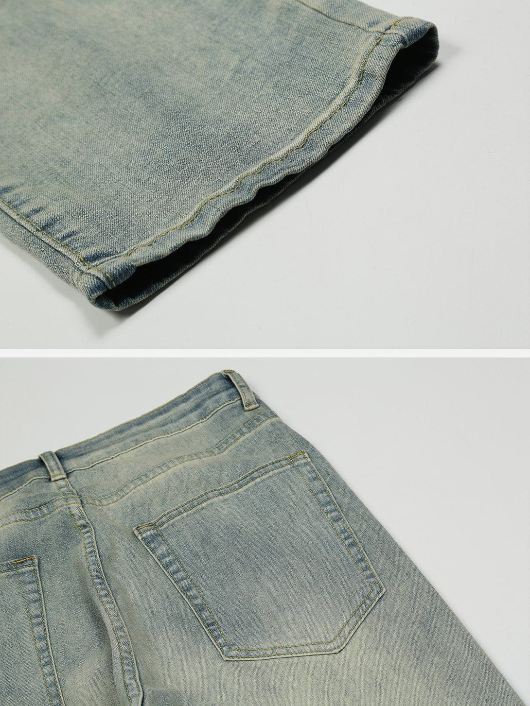 Helmiss - Vintage Washed Gradient Jeans- Streetwear Fashion - helmiss.com