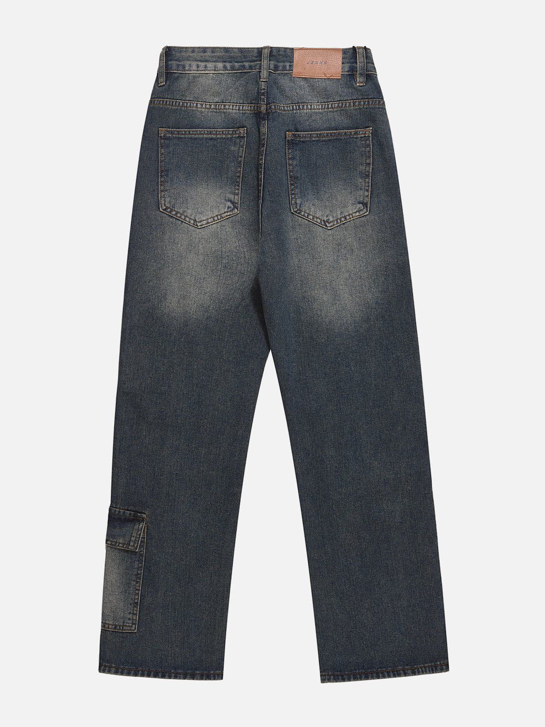 Helmiss - Vintage Washed Multi-Pocket Raw Jeans- Streetwear Fashion - helmiss.com