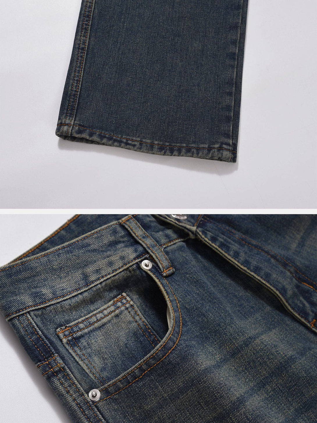 Helmiss - Vintage Washed Multi-Pocket Raw Jeans- Streetwear Fashion - helmiss.com