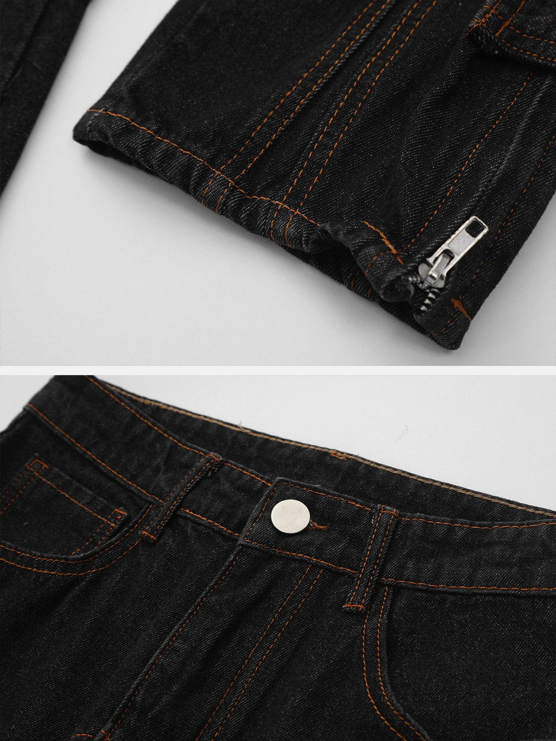 Helmiss - Vintage Washed Pocket Jeans- Streetwear Fashion - helmiss.com