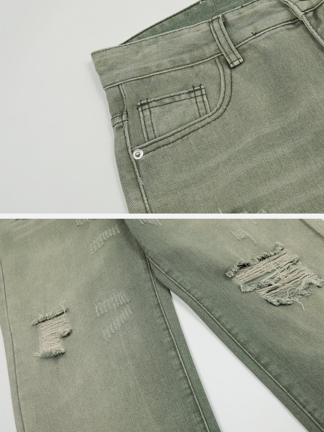 Helmiss - Vintage Washed Ripped Jeans- Streetwear Fashion - helmiss.com