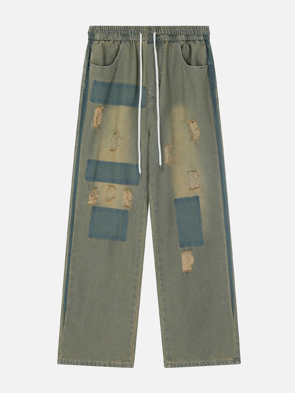 Helmiss - Vintage Washed Ripped Jeans- Streetwear Fashion - helmiss.com