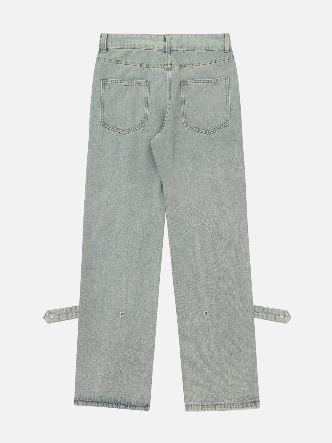 Helmiss - Vintage Washed Side Lock Jeans- Streetwear Fashion - helmiss.com