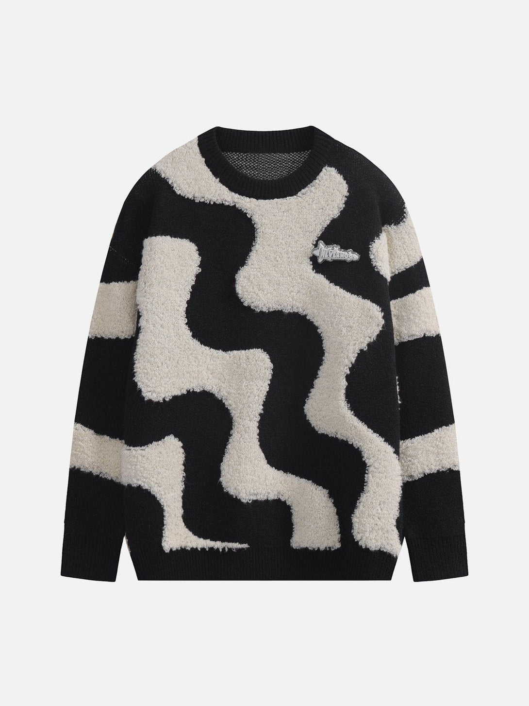 Helmiss - WAVE Flocking Splicing Sweater- Streetwear Fashion - helmiss.com