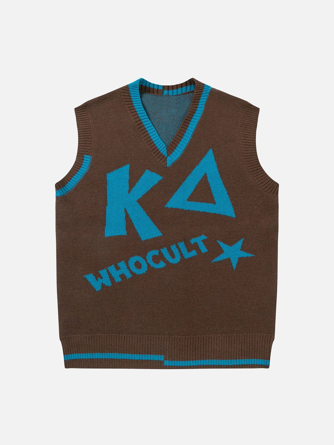 Helmiss - WHOCULT Embroidery Sweater Vest- Streetwear Fashion - helmiss.com