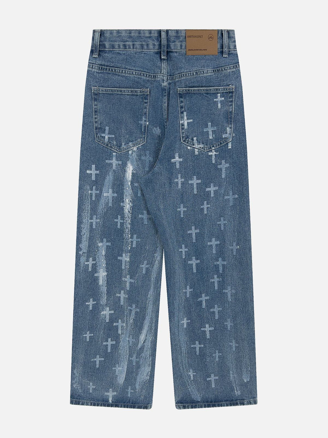 Helmiss - Washed Crosses Jeans- Streetwear Fashion - helmiss.com