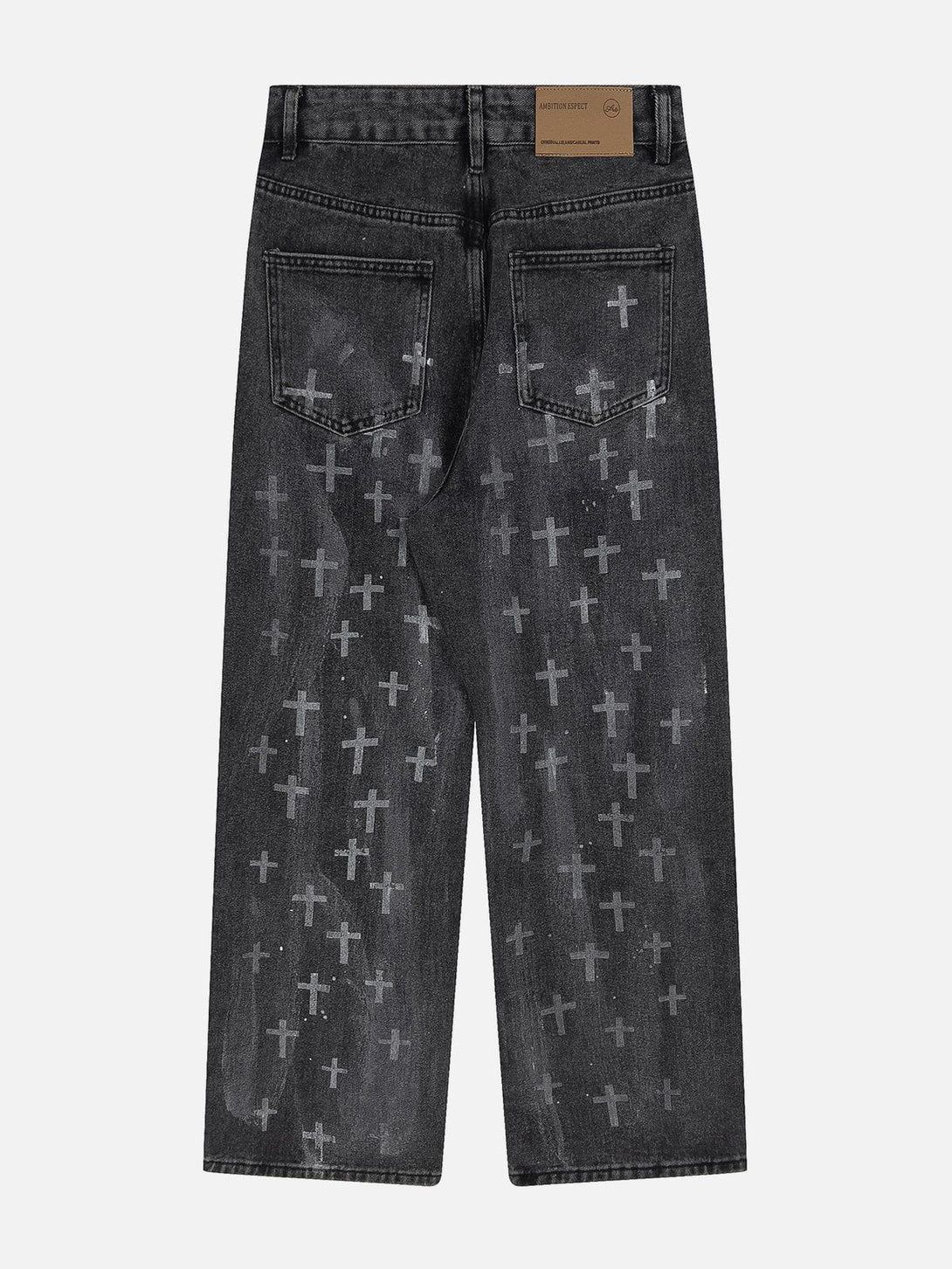 Helmiss - Washed Crosses Jeans- Streetwear Fashion - helmiss.com