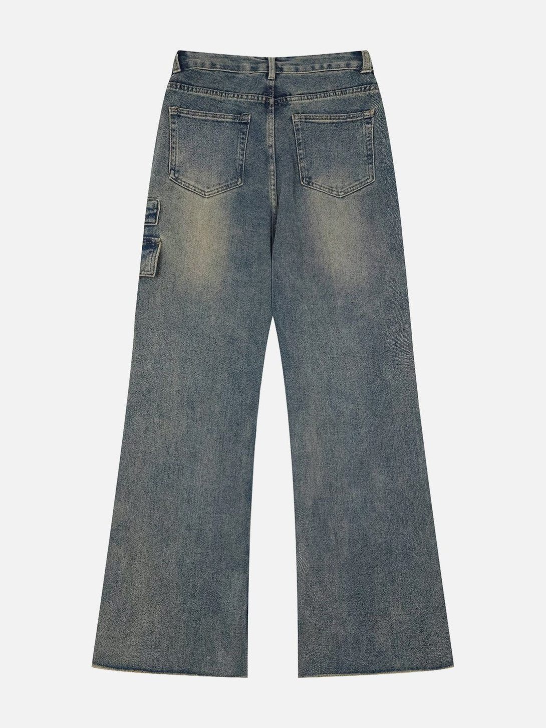 Helmiss - Washed Discreet Side Pockets Jeans- Streetwear Fashion - helmiss.com