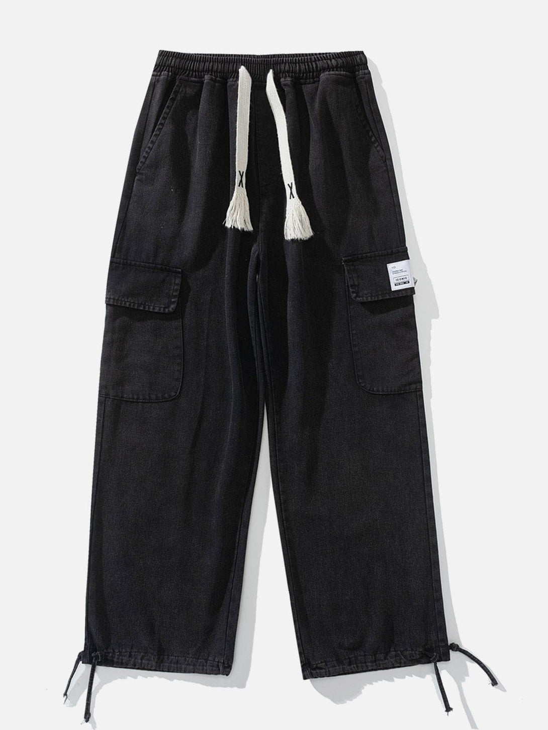 Helmiss - Washed Drawstring Cargo Pants- Streetwear Fashion - helmiss.com