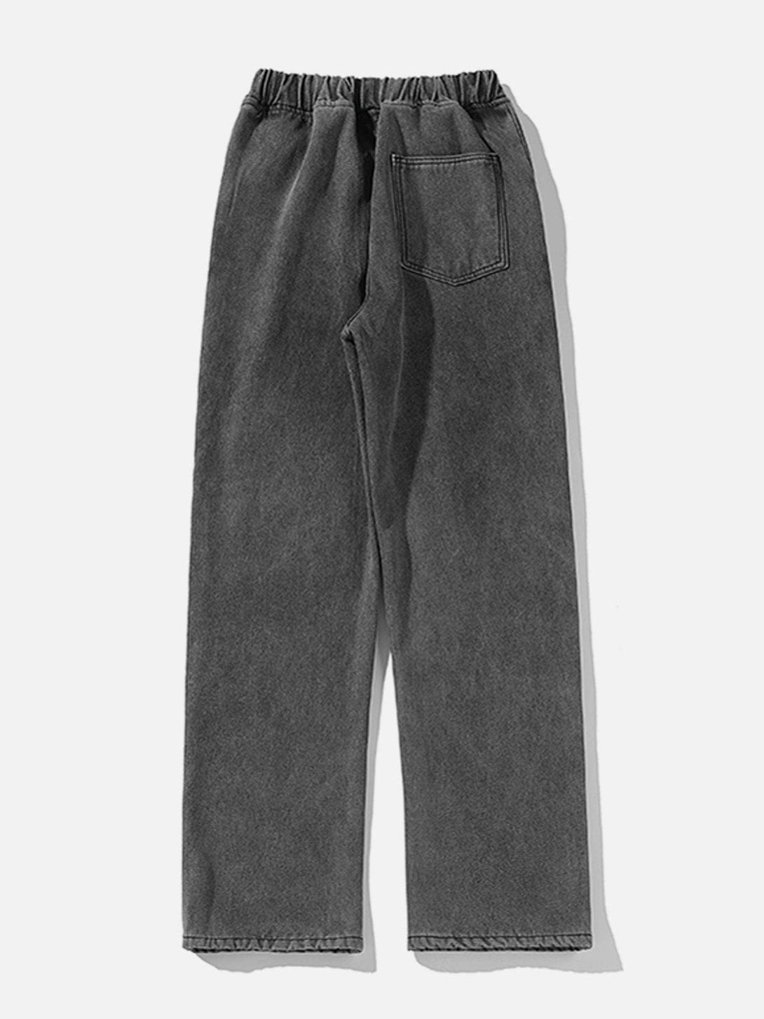 Helmiss - Washed Embroidered Drawstring Jeans- Streetwear Fashion - helmiss.com