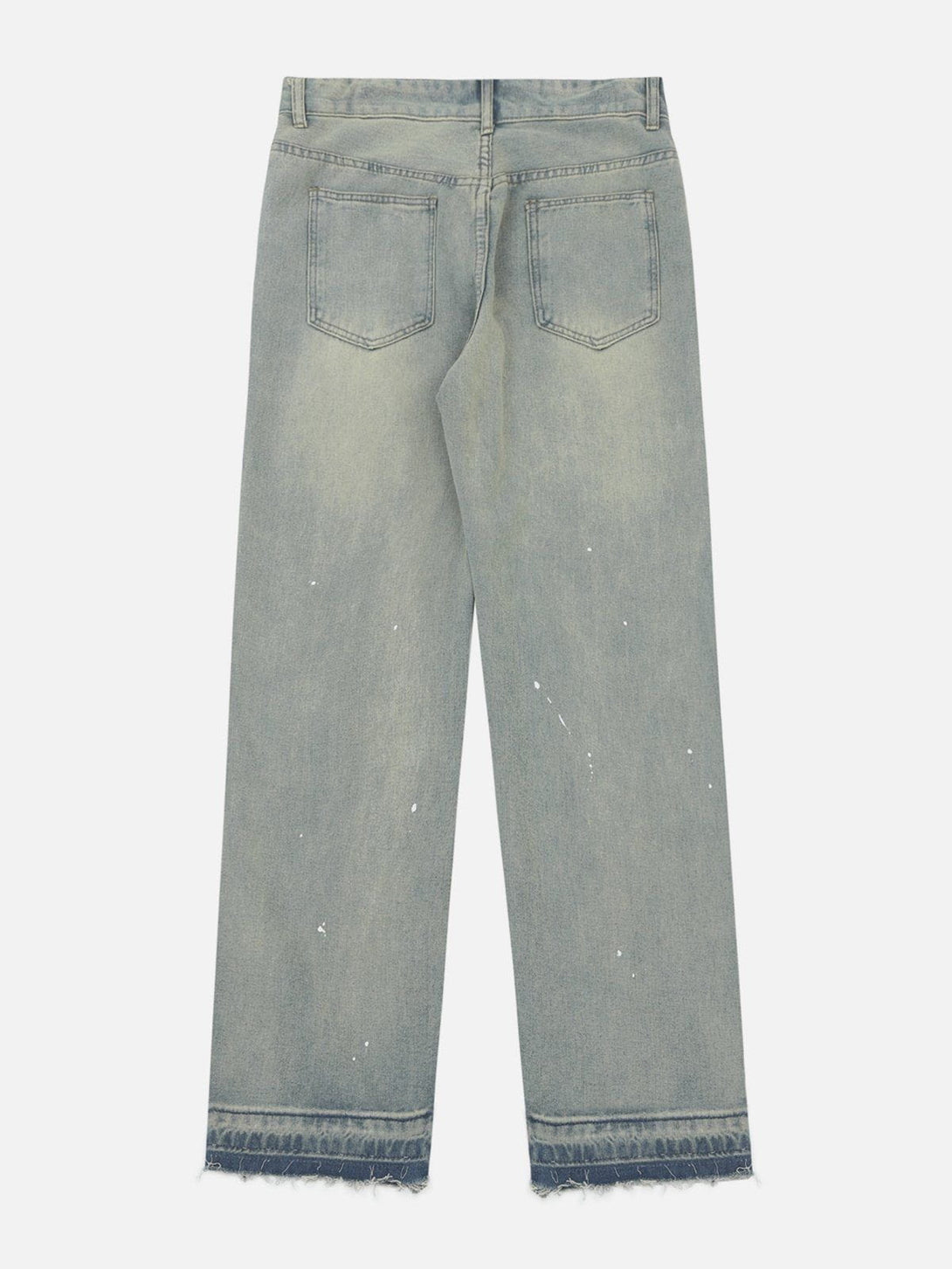 Helmiss - Washed Fringe Jeans- Streetwear Fashion - helmiss.com